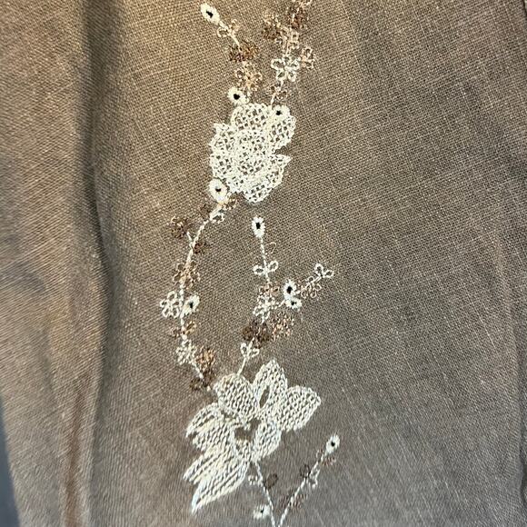 Vintage ERIKA Linen Blend 2 Pcs Outfit Shirt and Pants Women's Size Medium Brown - Picture 9 of 11